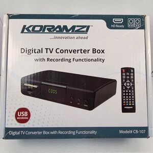 Koramzi CB-107 Digital TV Converter Box with USB Recording and Remote